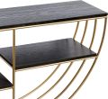 3 Shelf Wood & Metal, Wall Shelf With Half Moon Shape, 28″ x 7″ x 15″, Gold Customized by Creative Decore. 