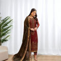 Latest Chiffon Embroidered Dress with Dupatta – Unstitched Party Wear Outfit. 
