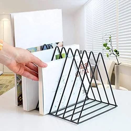 MULTIPURPOSE FILE FOLDER DESK ORGANIZER 9 PORTION STRONG POWDER COATED IRON BOOK & MAGAZINE RACK