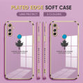 (Free Lanyard) Luxury 6D Plating Case for Realme C3 Back Cover Maple Leaf Side Pattern Soft Silicone Square Phone Cases. 