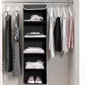 Closet Organizer Hanging Storage Bag Wardrobe Cloth Organizer 5 Layers. 