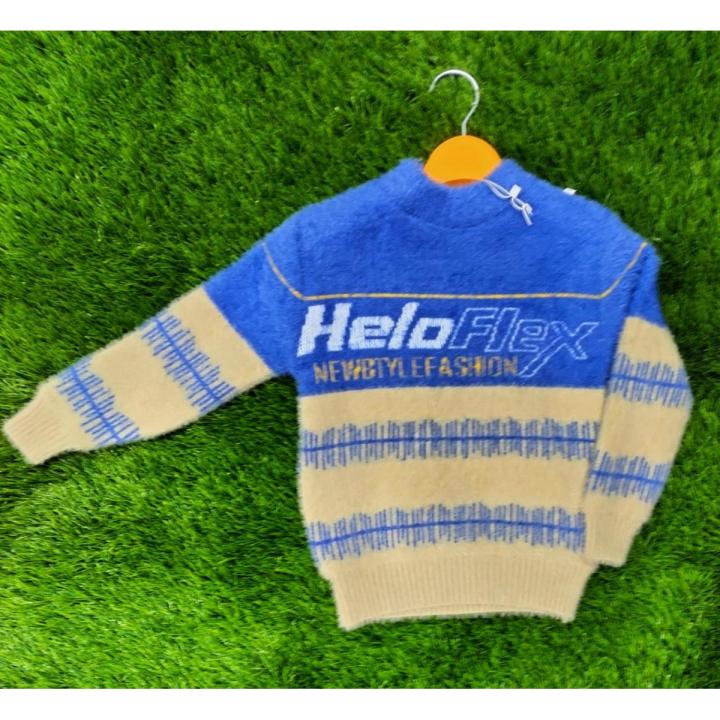 THREE BROTHERS&gt; Boy Helo Flex Color Block Acrylic Wool Sweaters
