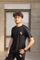 Men’s Black Tracksuit by HG | Soft Dri-Fit Interlock Fabric | Gym and Workout Set | Logo Printed Two-Piece Outfit. 