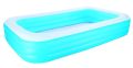 BESTWAY 54150 Deluxe Blue Rectangular Family Pool | 3 Rings Pool  - 10' x 6' x 18". 