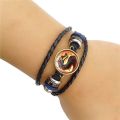 Mortal Kombat Charm Multi Layer Leather Bracelet Fighting Game Dragon Jane Empire Glass Dome Bangle Bracelet Leather Jewelry Han. 