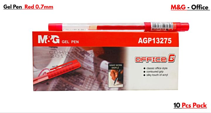 M&G%20Office%20Gel%20Pen%200.7mm%20Red%20Gel%20Pen%20For%20School,%20Office%20,%20Model%20AGP13275%20(%20Box%20of%2010%20Pcs%20)%20-%20Image%202