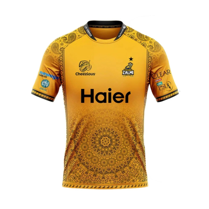 PSL 2025 Peshawar Yellow Jersey Full Sleeves Cricket Shirt for Fans