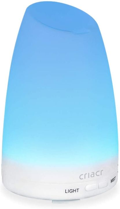 Criacr 150ml Essential Oil Diffusers, Aromatherapy Diffusers with 7 Colorful LED Lights, Adjustable Mist Mode, BPA-Free, Waterless Auto Shut-off Humidifiers, for Home, Yoga, Office, Spa, Baby