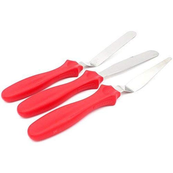 3-in-1 Multi-Function Stainless Steel Cake Icing Spatula Knife Set, 3-Pieces