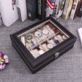 DecorZone 6/10/12/8 Grids Watch Box PU Leather Watch Case Holder Organizer Storage Box for Quartz Watches Display Best Gift. 