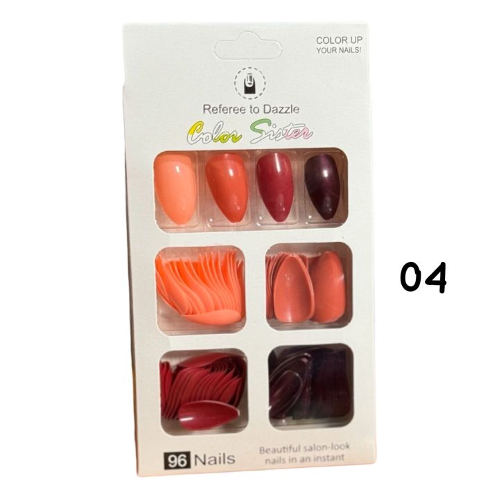 96 Pieces Fancy Nail Tips