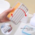 Z.M.   Soap Bubble Box 2 In 1 Cleaning Storage Box Roller Spring Drainable Ventilation Soap Dishes. 
