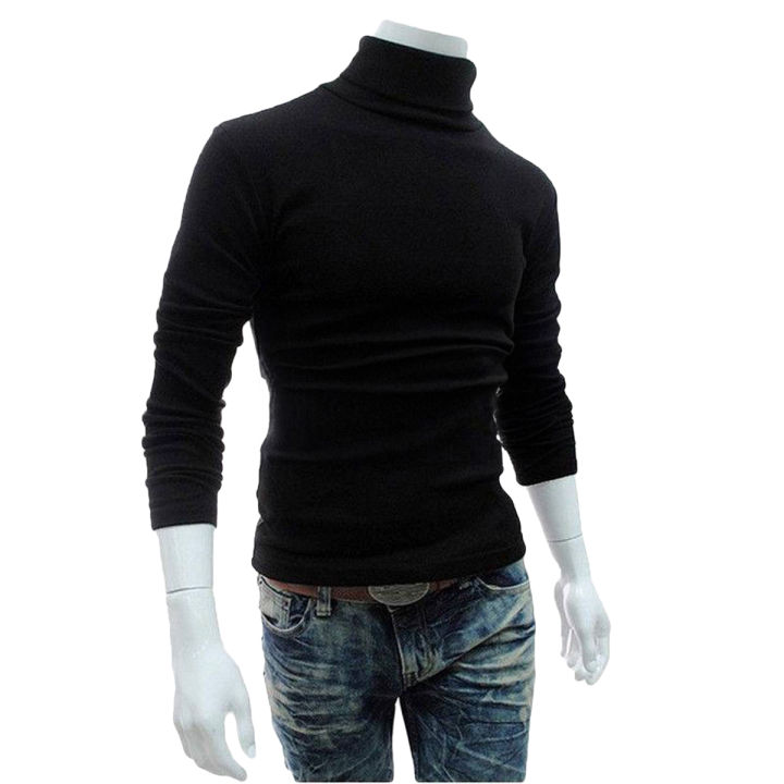 Black high neck top mens best sale