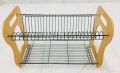 Generic 2 Tier Dish Drainer With Wooden Sides- Brown. 