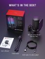 FIFINE Mic AmpliGame A6V USB Microphone with Volume Dial, Mute Button & RGB for Gaming on PC/Laptop/PS4/5. 