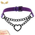 Super Choker Collar Double Layer Fashion Hip-pop Love Heart Choker Necklace. 
