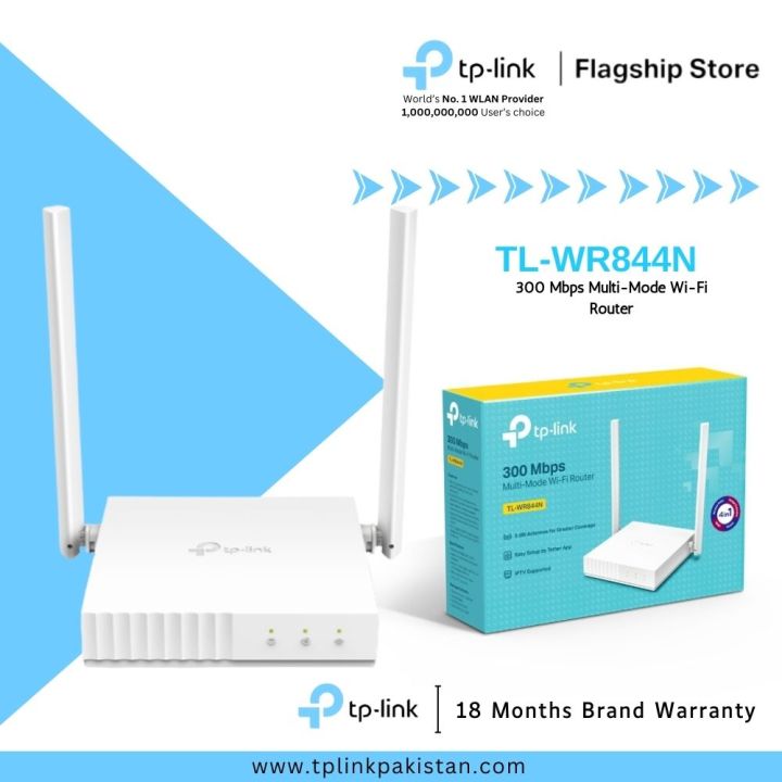 TP-Link Wi-Fi Router TL-WR844N 300 Mbps Multi-Mode Wi-Fi Router - 18 Months Brand Warranty
