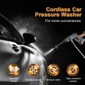 Electric Pressure Washer Cordless, 30 Bar Battery Powered Cleaner with 5-in-1 Nozzle Portable High Pressure Washer for Car Fence Patio Handheld Car Cleaning Machine with 5M Hose & Soap Dispenser. 