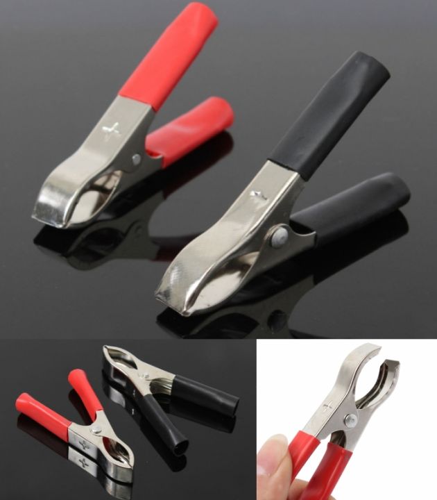 Pinces Crocodiles électriques 30A Pour Voiture - Lot De 2/10/20, Couleurs Noir Et Rouge