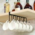 Mug Hooks Under Cabinet Hanging Holder for Mugs, Coffee Cups and Kitchen Utensils Display, 8 Hooks Suitable for Board Thickness Less Than 3cm. 