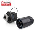 CNLINKO PBT Plastic Shell Waterproof IP67 RJ45 Connector 1/4 Bayonet Connecting RJ45 Ethernet Adapter 8P8C Industry Plug Socket. 
