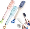 Self Cleaning Hair Brush, One-Click Cleaning Telescopic Hair Comb, Anti-Static Telescopic Hairbrush, Anti-Hair Entangled Automatic Cleaning Portable Comb- Pink. 