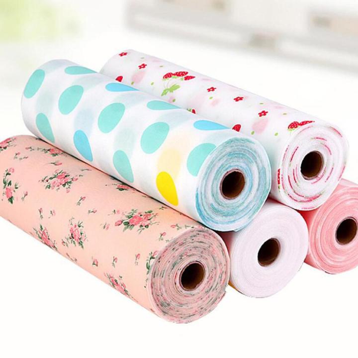 1 Roll Anti Slip Kitchen Cupboard Liners Mat Roll Drawer Liner Mats Drawer Refrigerator Table Pad Waterproof Place Mat