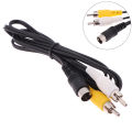1PC For Sega Genesis 2/3 AV RCA Connection Cord Wire For SEGA Genesis II/MD 1.5M 3 Pin Game Audio Video AV Stereo Composite Cable Tetuo. 