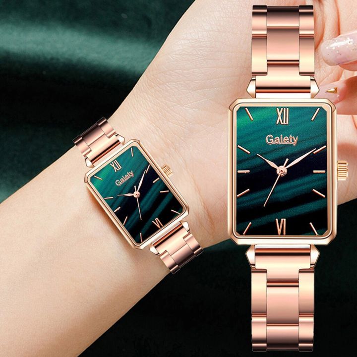 Gaiety%20Brand%20Watch%20For%20Women%20Green%20Dial%20Square%20Ladies%20Quartz%20Wrist%20Watch%20Bracelet%20Rose%20Gold%20Dress%20Luxury%20Women%20Watches%20-%20Image%202