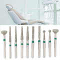 10pc Dentistry Stainless Steel 1.6mm Round Handle Dental Burs Drills Kit. 