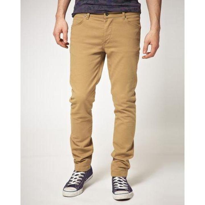 Khaki Cotton Men's Chino Slim Fit
