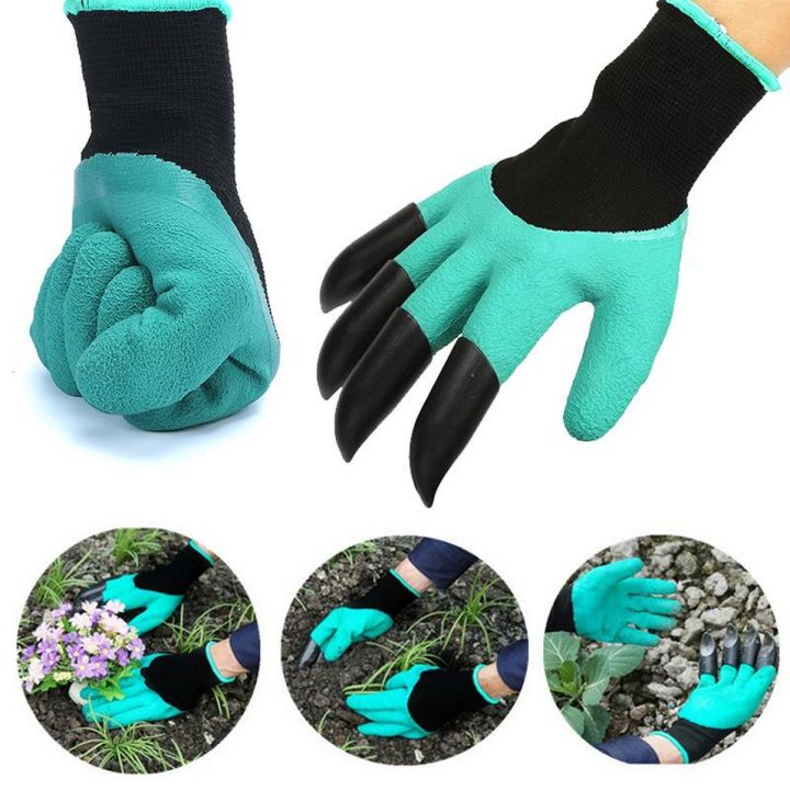 New Gardening Gloves for garden Digging Planting with 4 ABS Plastic Claws Garden Working Gloves New Garden Gloves