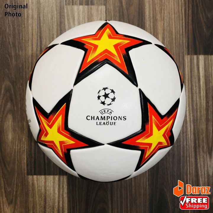 Champion league Soccer Foot Ball 2021 Size 5 with free Nozzle by King Sports