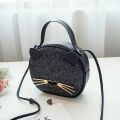 【happy one】Cute Cat Design Sequins Crossbody Bag For Women Leather Handbag Girl Purse Totes Bag Bolsa Femininas#20. 