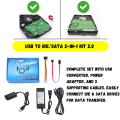 USB to SATA/IDE Converter, Cable, Adapter with 12V Power Supply - Connect All SATA/IDE Hard Drives. 