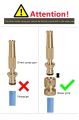 Brass Outdoor Sprinkler Power Sprayer Water Hose Attachment Outdoor Hose Nozzle for Hose Outdoor Hose Sprayer Power Wash Hose Attachment Copper Golden Adjustable Hose Nozzle. 