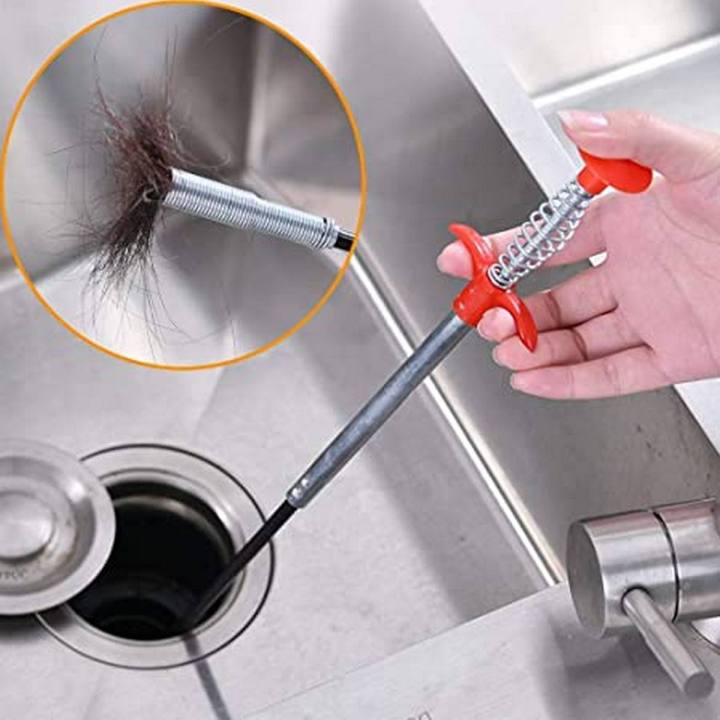 Metal Flexible Wire Drain Opener Brush Sink Cleaning Hook, Sewer Dredging, Drain Cleaner, Spring Pipe Dredging Tool, Drain Opener, Drain Clog Remover