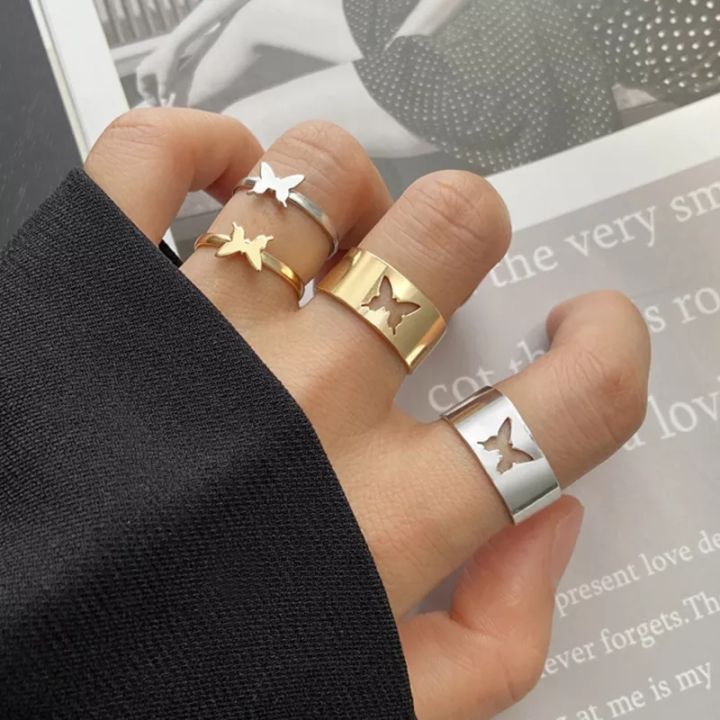 Trendy%20Butterfly%20Rings%20for%20women%20and%20girls%20Zinc%20Alloy%20Metallic%20Couple%20Engagement%20Rings%20-%20Image%205