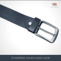 Men's 100% Italian Cow Leather Belt Men With Anti-Scratch Buckle, Brown Black and Chocolate color. 
