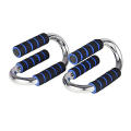 2PCS S-Shaped Chromed Iron Push Up Board Bar Stands Handles Home Gym Muscle Training Equipment Push up Chest Rack Body Building Sport Pushup. 