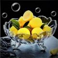 Imported Premium Quality Crystal Floral Design Glass Bowl with Foots (Large). 