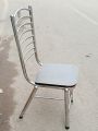 Silver Chrome Color Steel Chair with Wooden Seat - Strogest Chair. 