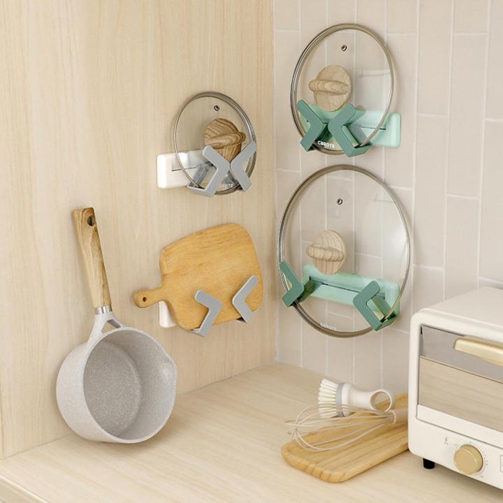 Adjustable Wall-Mounted Pot Lid Rack Holder – Punch-Free Rotatable Pan ...