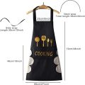 Kitchen Cooking Apron With Hand-Wipe Pockets Waterproof For Cooking Baking. 