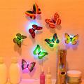 Creative Simulation LED Butterfly Night Light Paste Flash Butterfly Wall Decal Bar Restaurant Bedroom Supplies 3D New(pack of 3). 