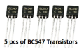 BC547 NPN Transistor | 5 pcs | 10 pcs | 25 pcs | 50 Pcs. 