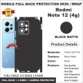 XIAOMI REDMI NOTE 12 4G FULL BACK 360 premium Protection Skin Wrap full cover Premium Quality. 