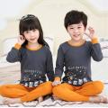 Orange and Grey Wonderful Cartoon Printed Girls and Boys Night Dress. 