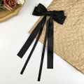 New Bow Satin Bow Hair Clip Two Layers Bowknot Hairpins Ribbon Spring Clips Retro Ponytail Clip Girls Korean Hair accessories. 
