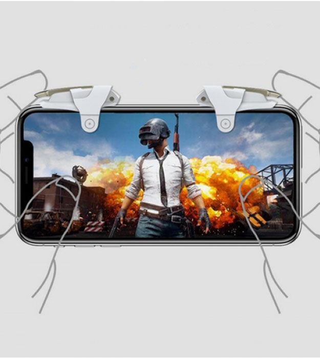 King 2 PUBG Mobile Phone trigger Triger Trigar Trager Game Controller PUBG Controller Joystick Aim Button Gamepad Joypad L1 R1 Fortnite PUBG Android iOS Trigger Button Shooter PUBG Controller for iPhone iOS and Android